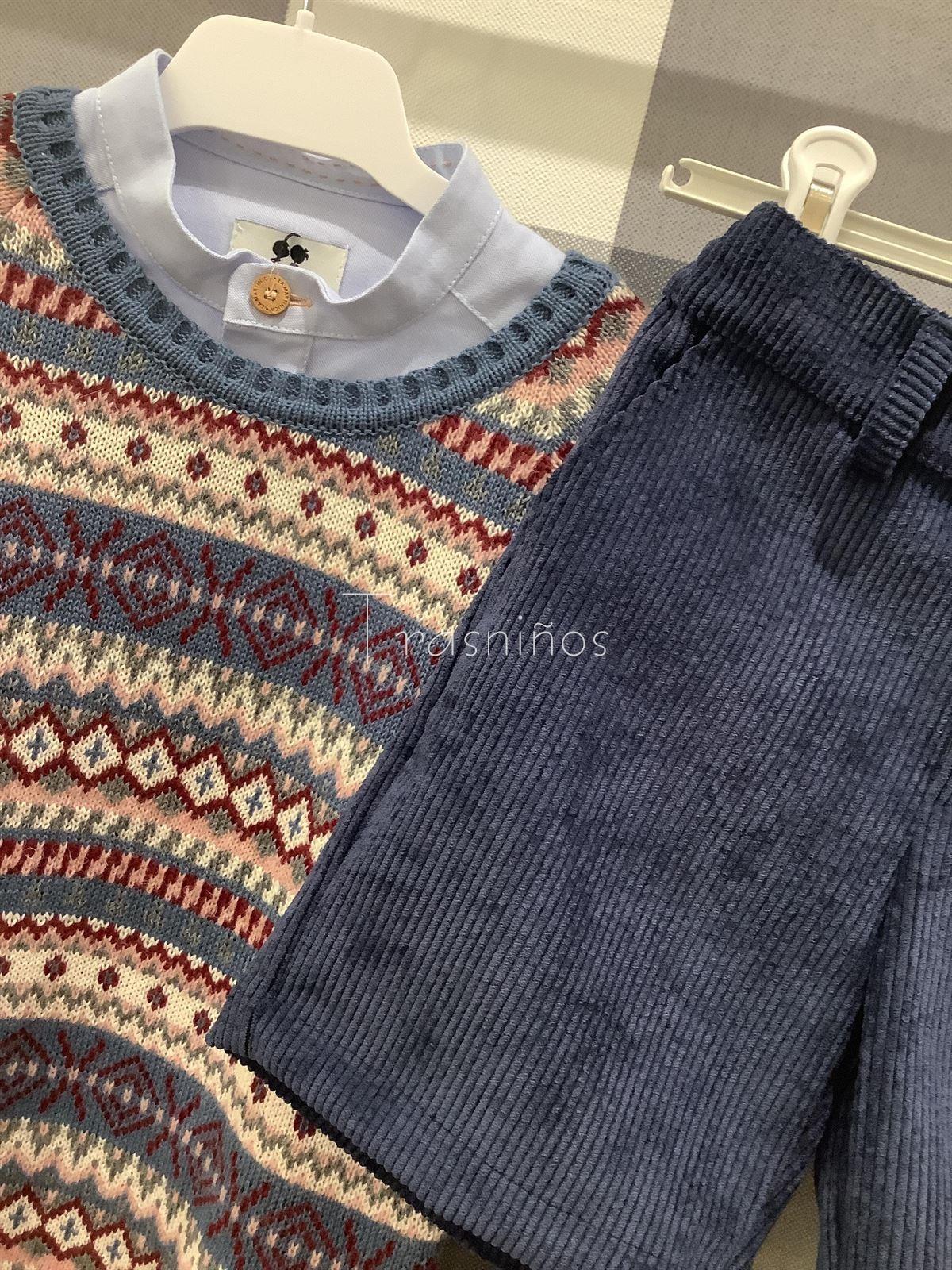 CONJ PANT CORTO+CAMISA Y JERSEY MI PETIT MON - LA MARTINICA (INV 25) - Imagen 3