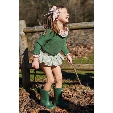 Conjunto Blusa flores + Ranita volantes + Jersey Musgo La Martinica - Imagen 1