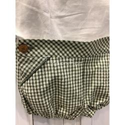 Conjunto Camisa blanca + Bombacho cuadritos Musgo La Martinica - Imagen 2