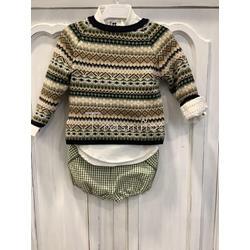 Conjunto Camisa + Bombacho cuadritos + Jersey Musgo La Martinica - Imagen 2