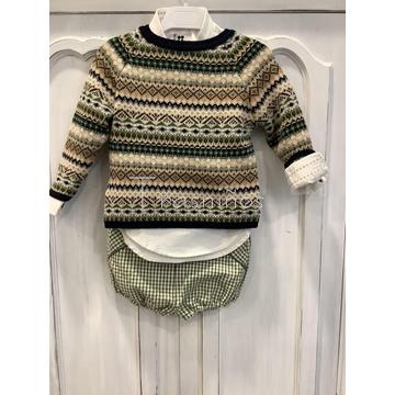 Conjunto Camisa + Bombacho cuadritos + Jersey Musgo La Martinica - Imagen 2