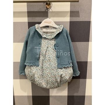 Conjunto de pelele flores + leotardos + chaqueta Mayoral - Imagen 2