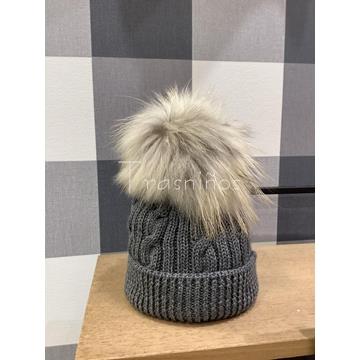 CONJUNTO GORRO Y CUELLO GRIS UNISEX La Martinica - Imagen 1