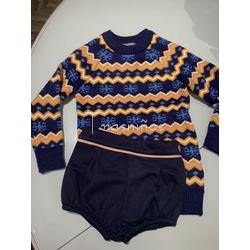 Conjunto jersey grecas + bombacho Oso Mon Petit Bonbon - Imagen 2