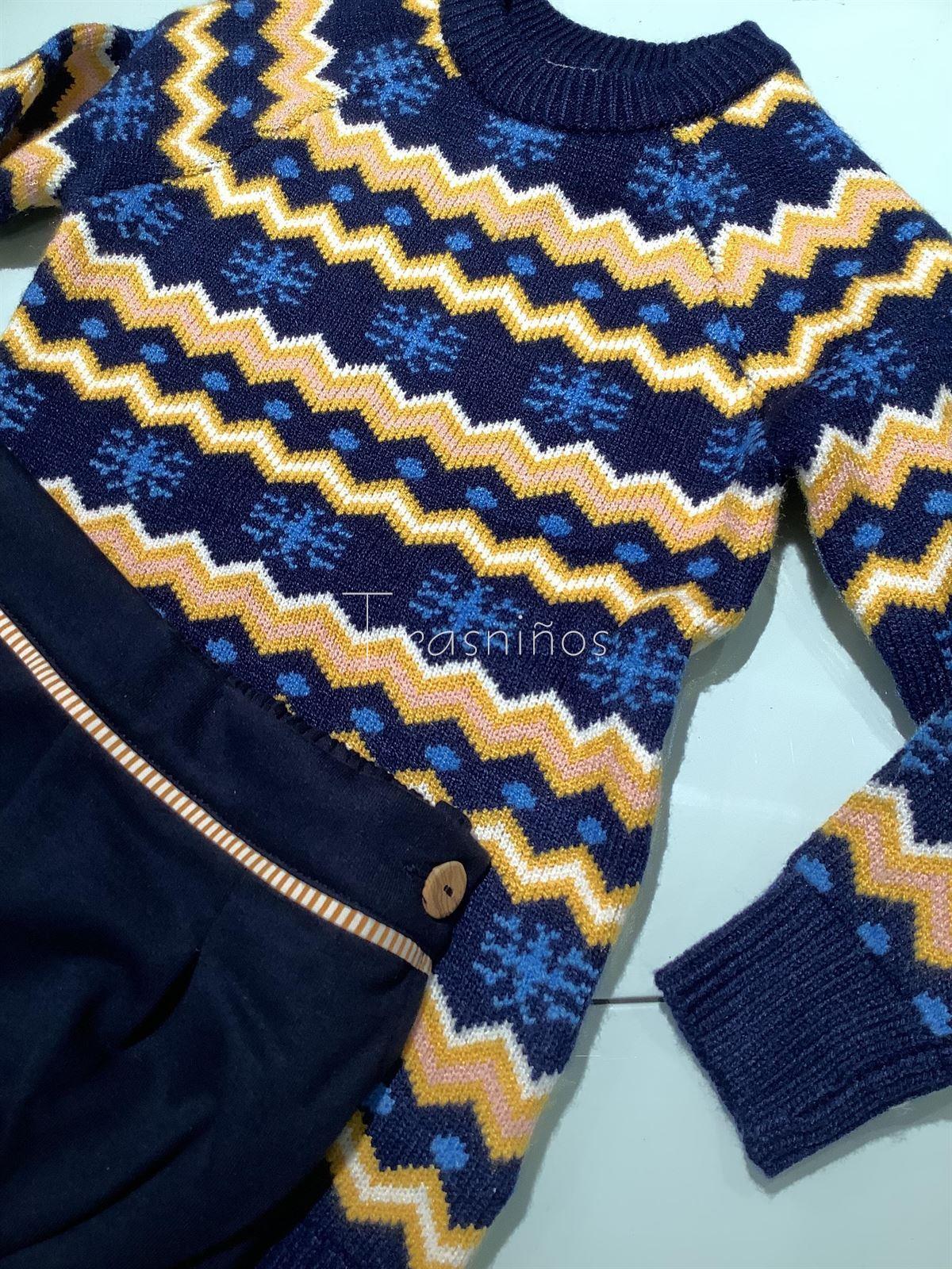 Conjunto jersey grecas + bombacho Oso Mon Petit Bonbon - Imagen 3