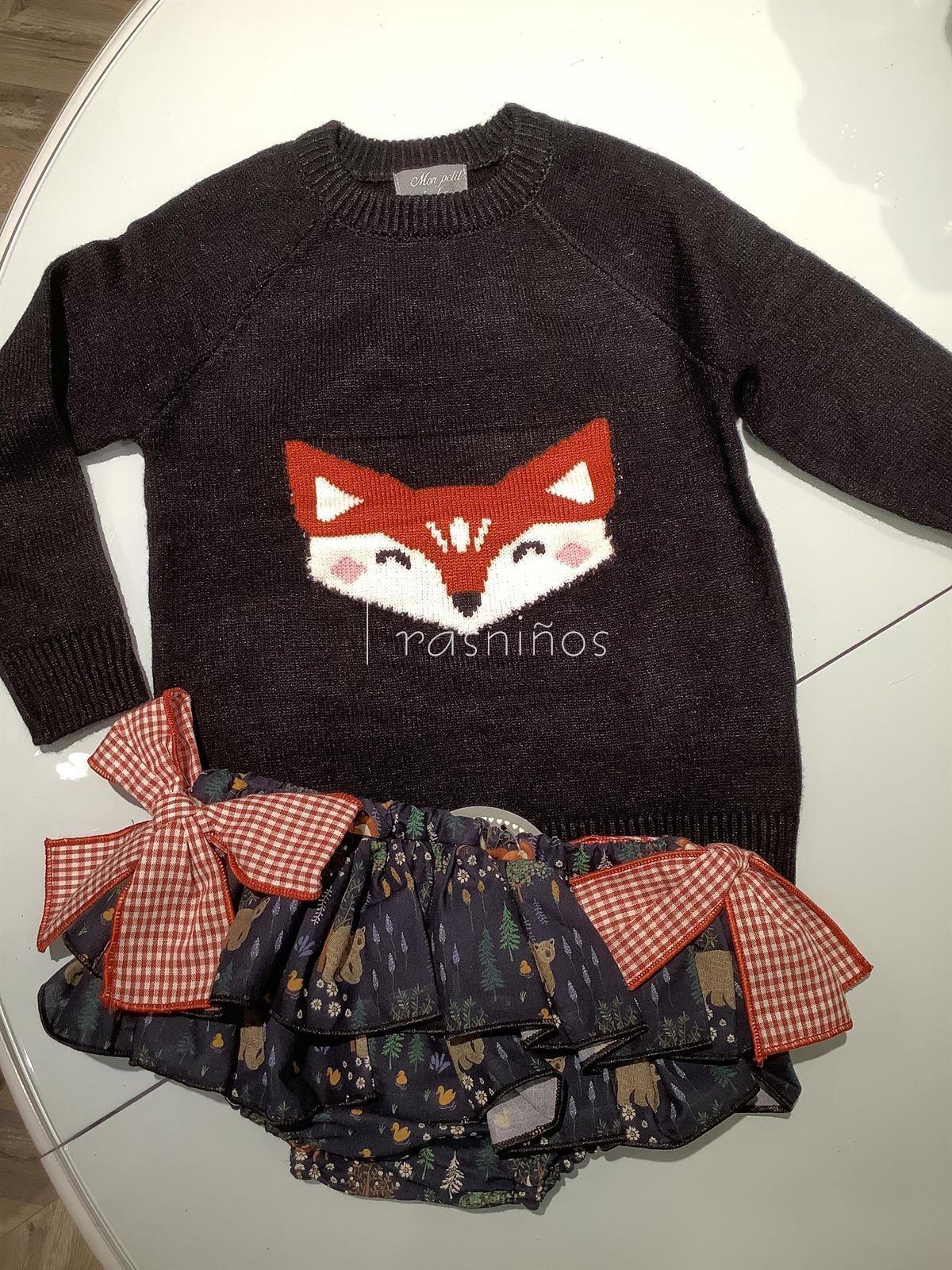 Conjunto jersey + ranita volantes Bosque Mon Petit Bonbon - Imagen 2