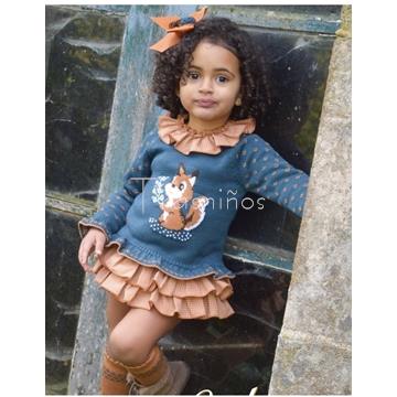 Conjunto jubón niña + ranita volantes Ardilla Lolittos - Imagen 1