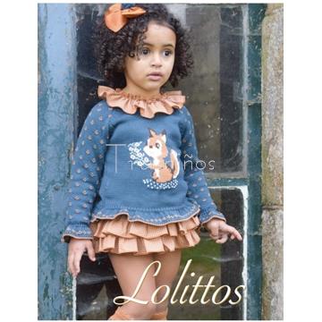 Conjunto jubón niña + ranita volantes Ardilla Lolittos - Imagen 2