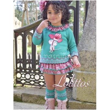 Conjunto jubón niña + ranita volantes Pérez Lolittos - Imagen 1