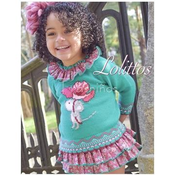 Conjunto jubón niña + ranita volantes Pérez Lolittos - Imagen 2