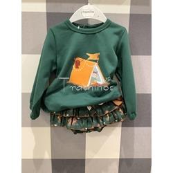 Conjunto niña sudadera + ranita volantes Osos Mon Petit Bonbon - Imagen 1