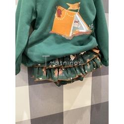 Conjunto niña sudadera + ranita volantes Osos Mon Petit Bonbon - Imagen 2