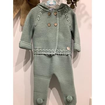 Conjunto polaina y chaqueta punto ( San Francisco ) verde empolvado - Imagen 2