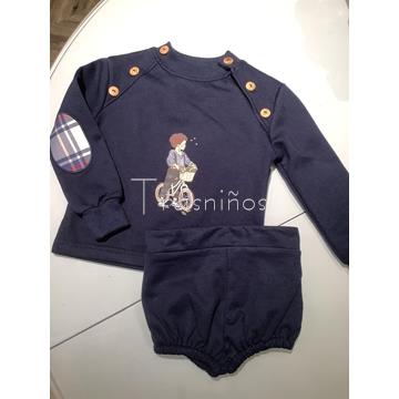 Conjunto sudadera + bombacho Bicicleta Mon Petit Bonbon - Imagen 1
