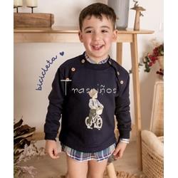 Conjunto sudadera + camisa Bicicleta Mon Petit Bonbon - Imagen 1