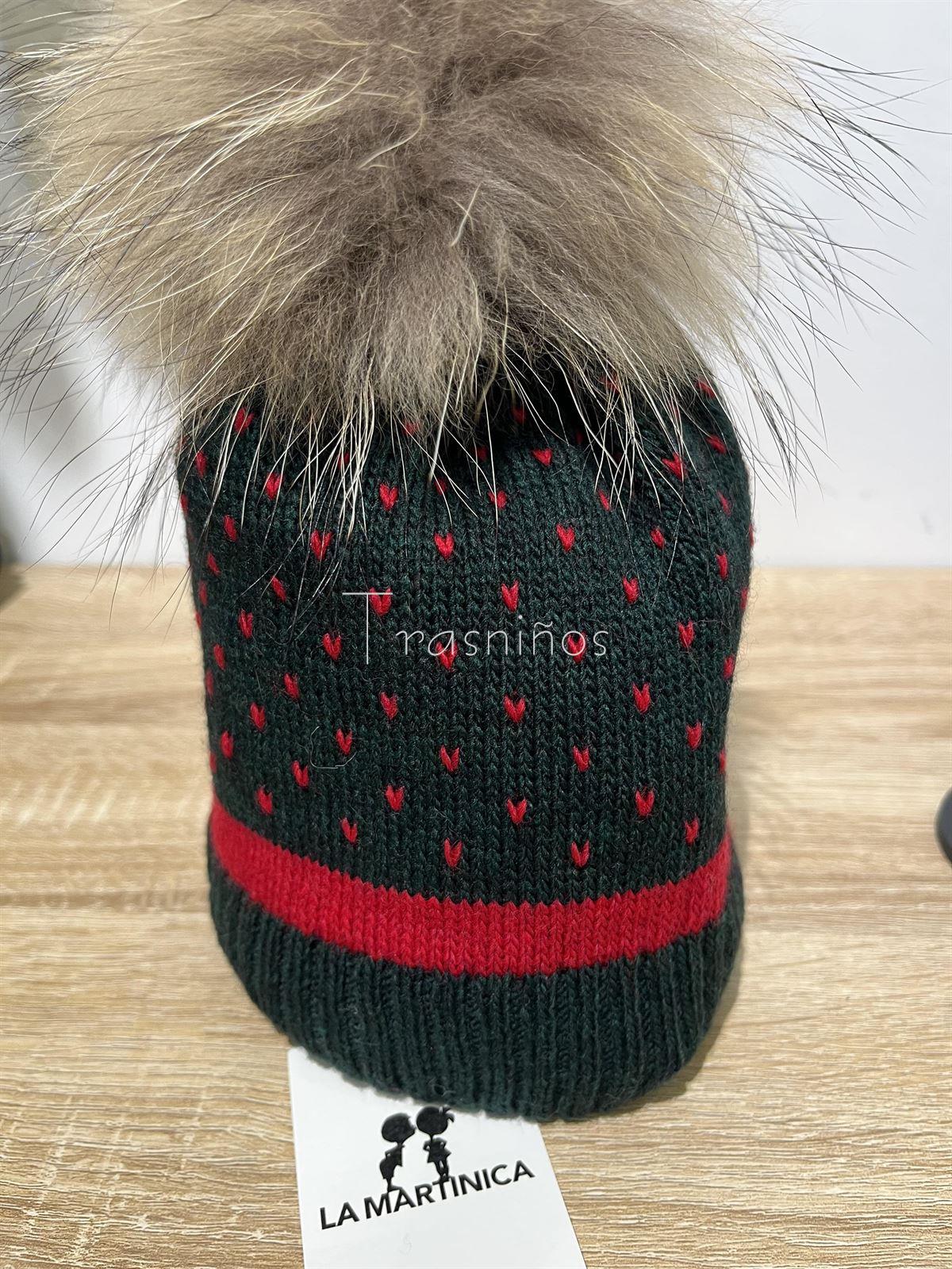 Gorro HILTON punto con pelo natural La Martinica - Imagen 1