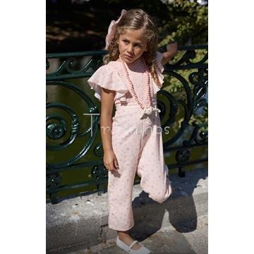 Mono  Vichy niña Peach La Martinica verano 2026 - Imagen 1