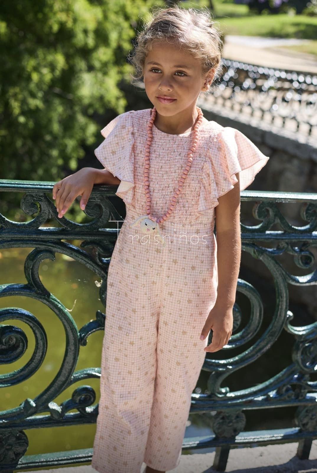 Mono  Vichy niña Peach La Martinica verano 2026 - Imagen 2