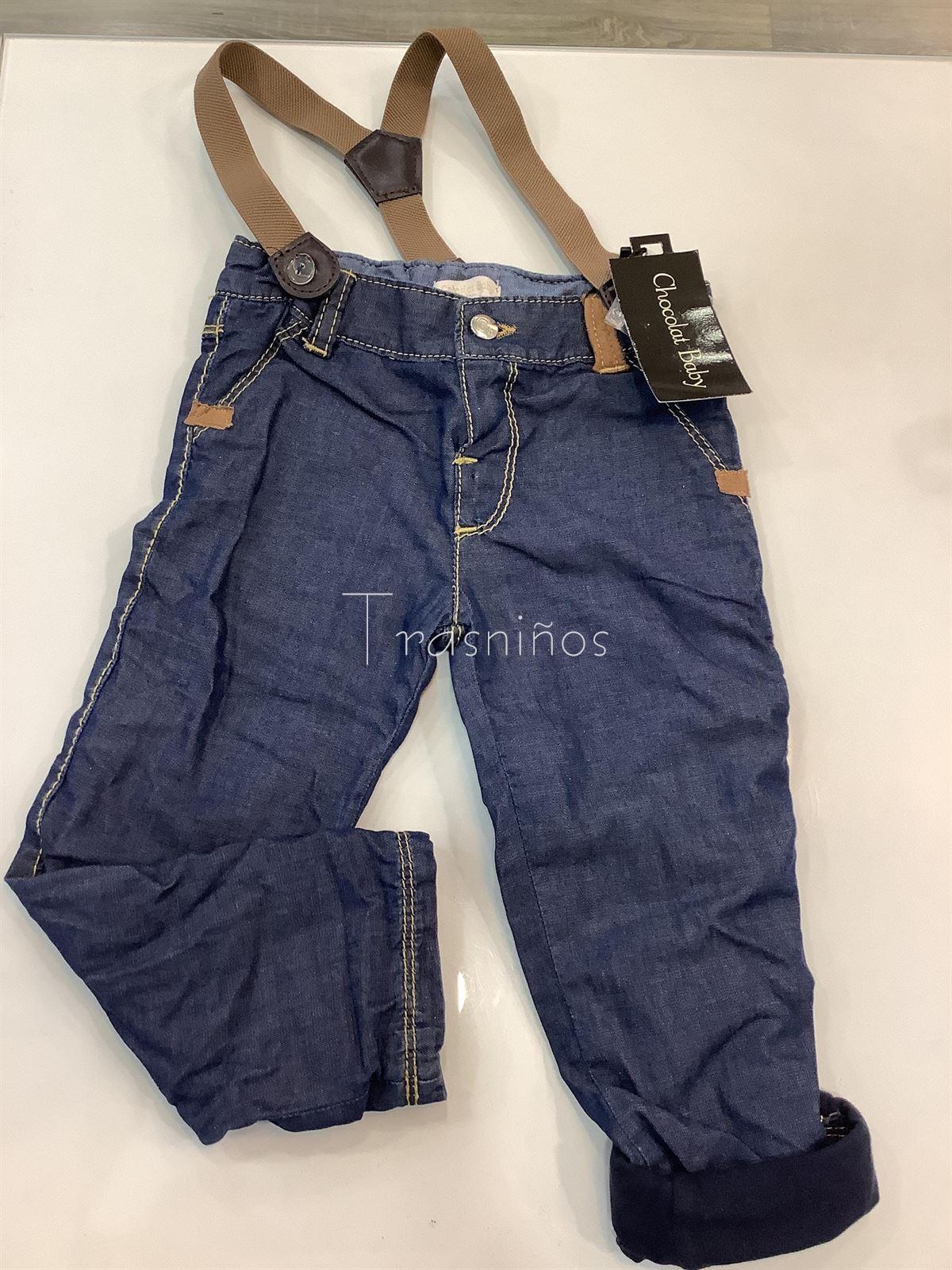 PANTALON EFECTO VAQUERO - CHOCOLAT BABY - Imagen 1