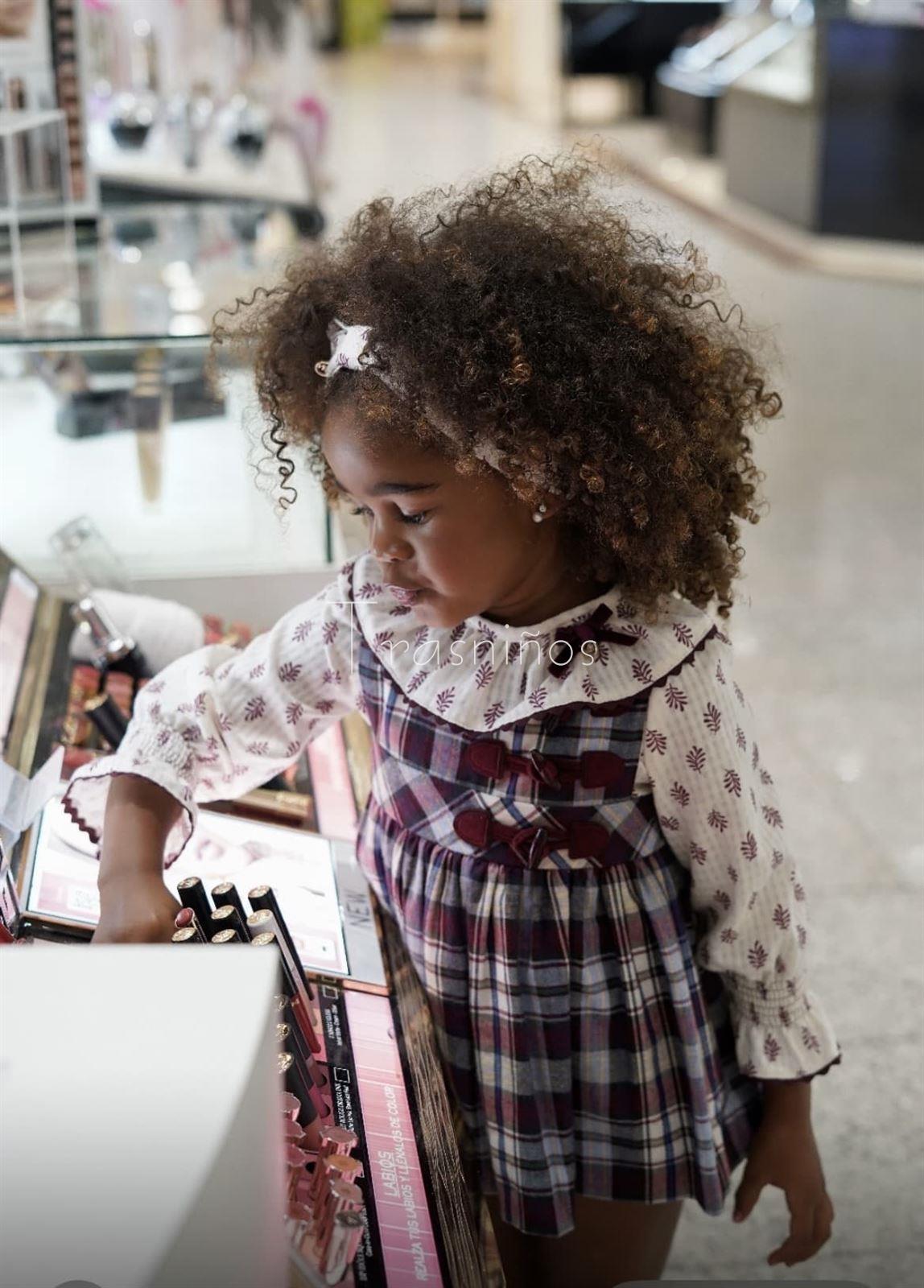 Pichi y blusa cuadros granate Selene - Noma Fernandez - Imagen 1