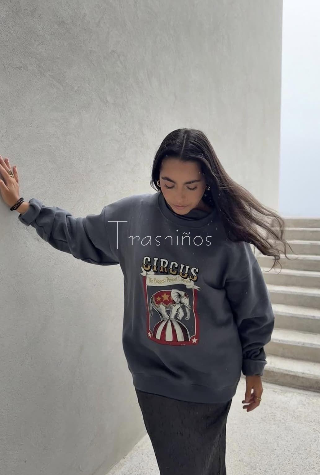Sudadera circus elefante gris de Eleonora - Imagen 1