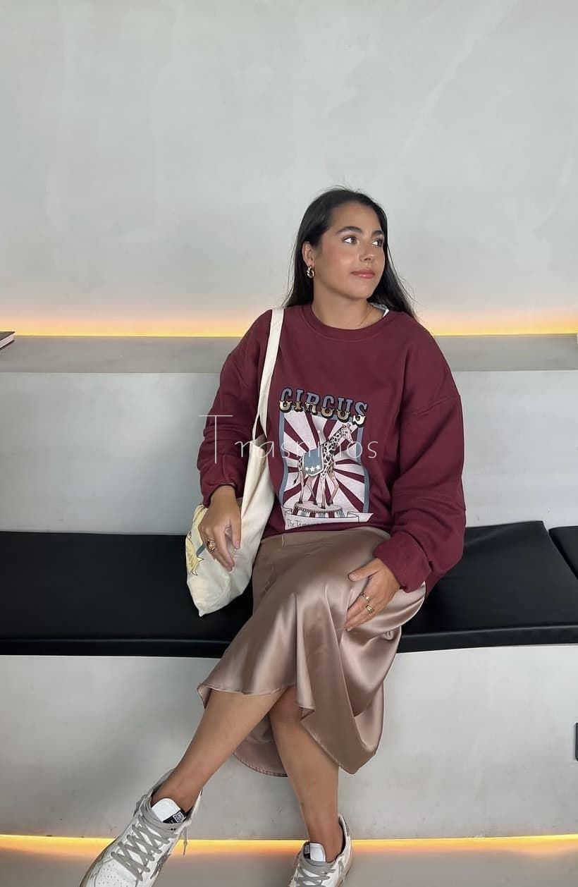 Sudadera circus jirafa granate de Eleonora - Imagen 1