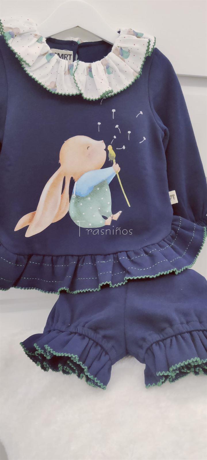 Sudadera niña + braga conejo colección Bugs La Martinica invierno 2023 - Imagen 1