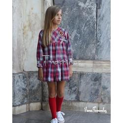 Vestido cuadros rojos coleccion Scarlett de Noma Fernández invierno 2023 - Imagen 1