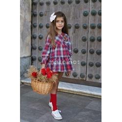Vestido cuadros rojos coleccion Scarlett de Noma Fernández invierno 2023 - Imagen 2